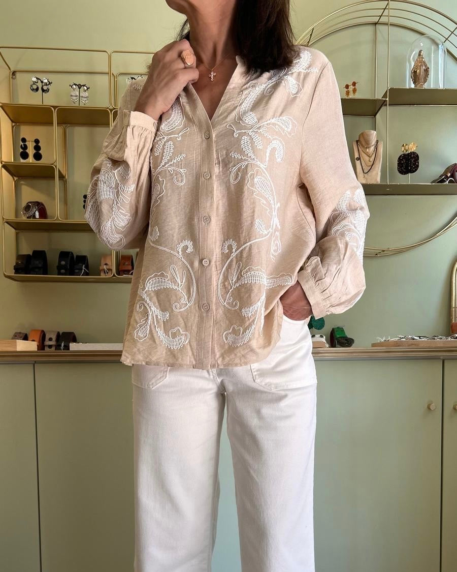 Blouse Brodée Beyta - Bicolore - La Petite Étoile