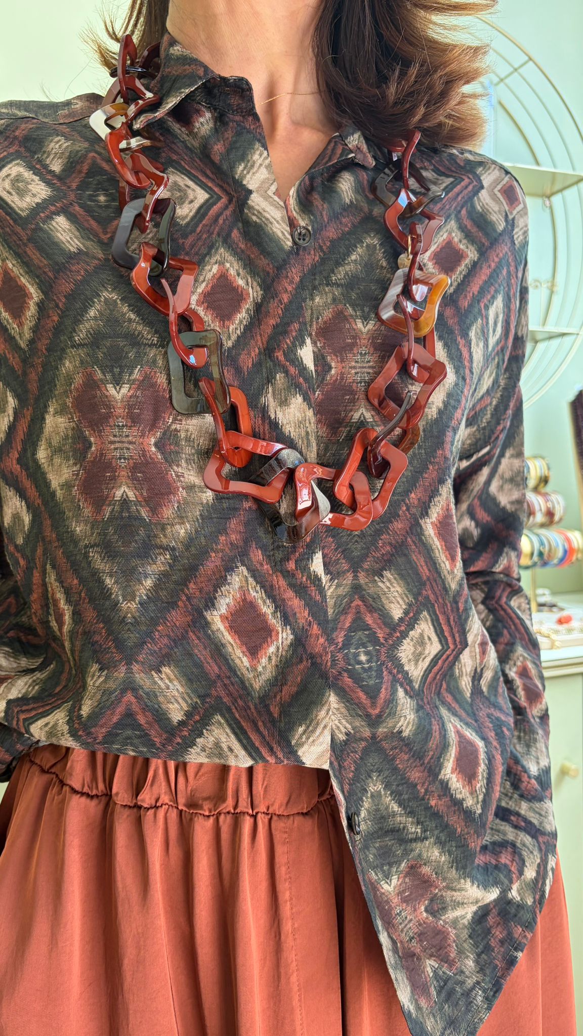 Chemise Imprimée - Folk Vert - Pako Litto