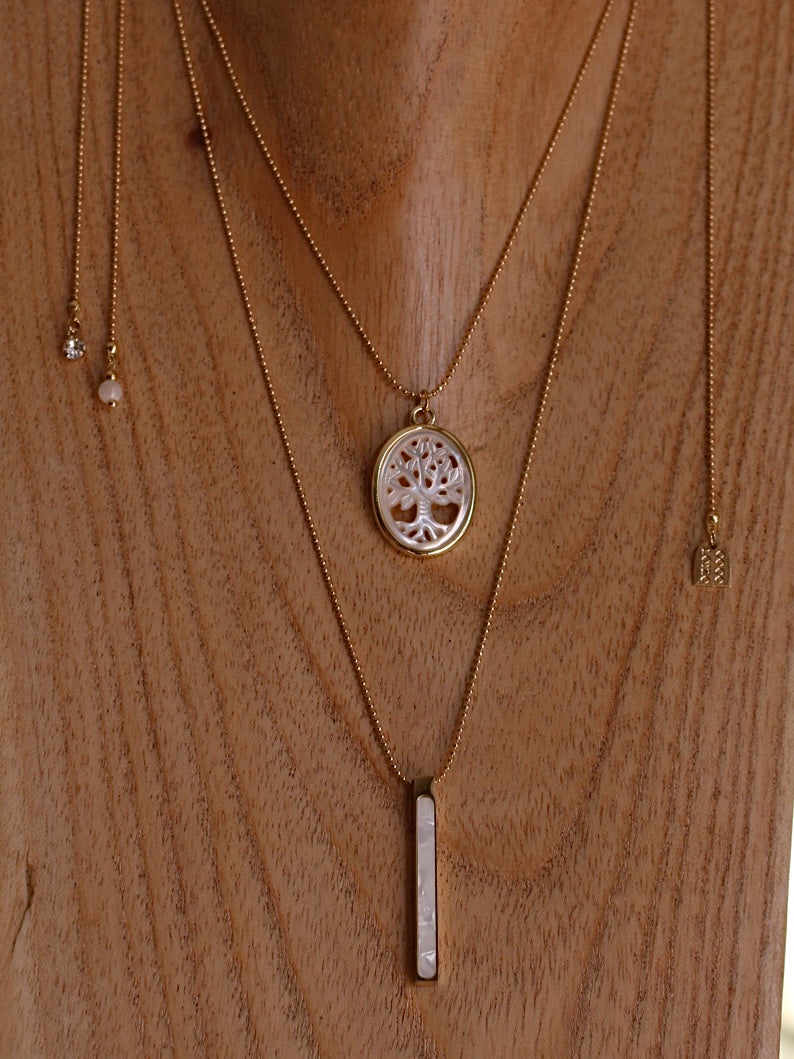 Sautoir Réglable Tranche Blanche - Coco Loizo