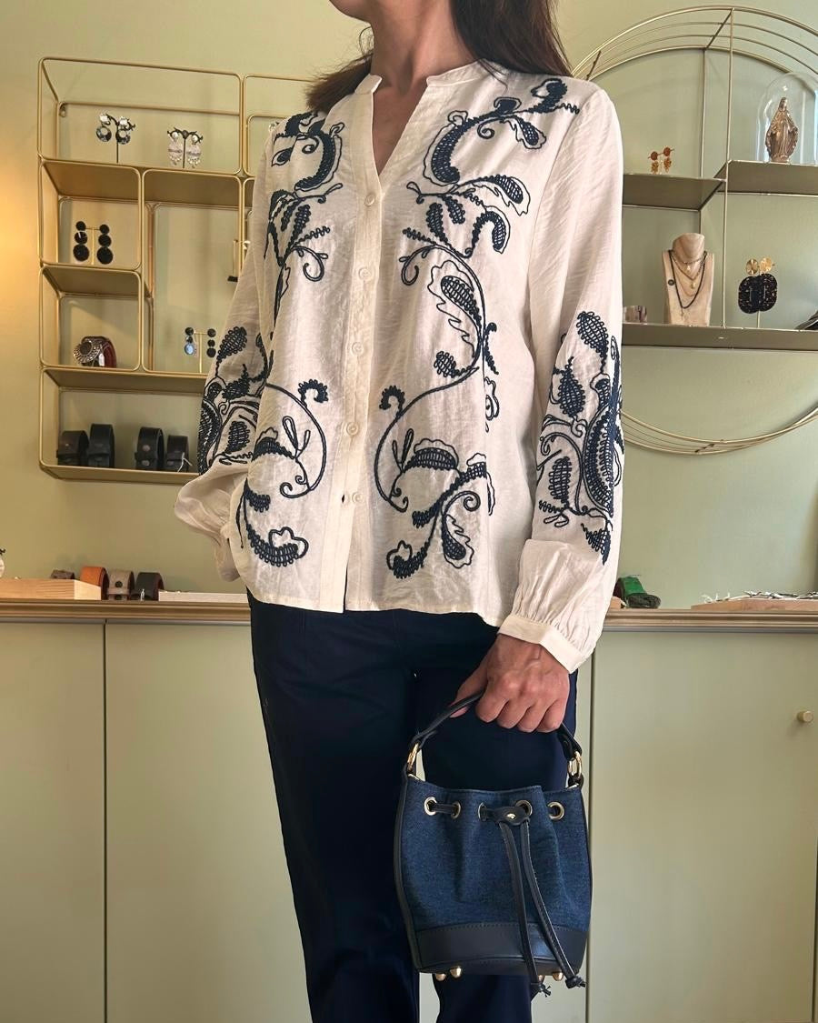 Blouse Brodée Beyta - Bicolore - La Petite Etoile