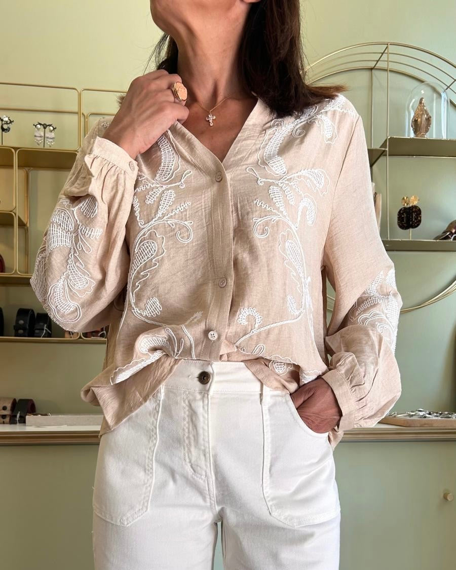 Blouse Brodée Beyta - Bicolore - La Petite Étoile