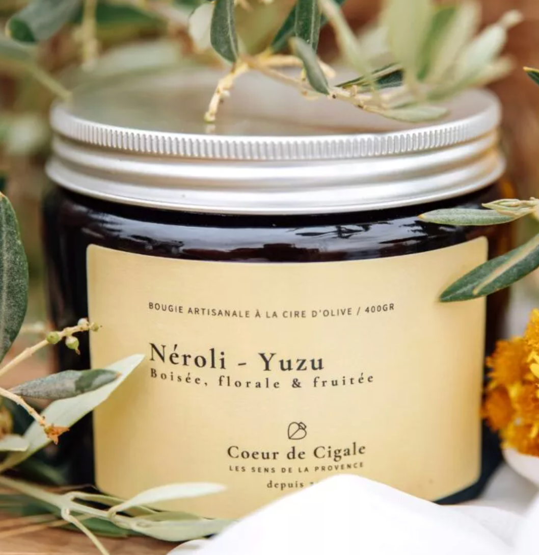 Bougie Parfumée Néroli - Cire d'Olive - Cœur de Cigale