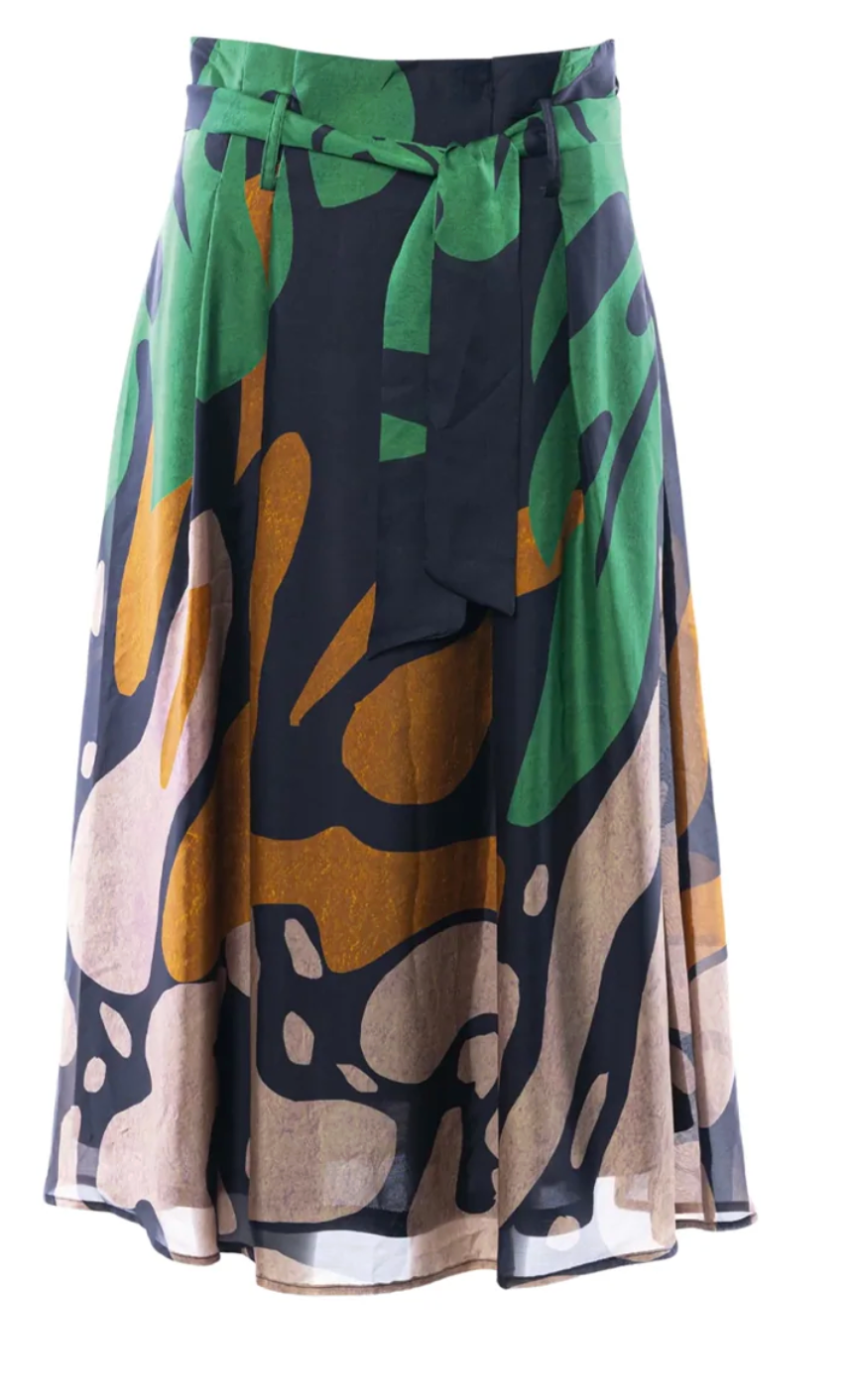Jupe Feuilles Alina - Verte & Marron - Anonyme