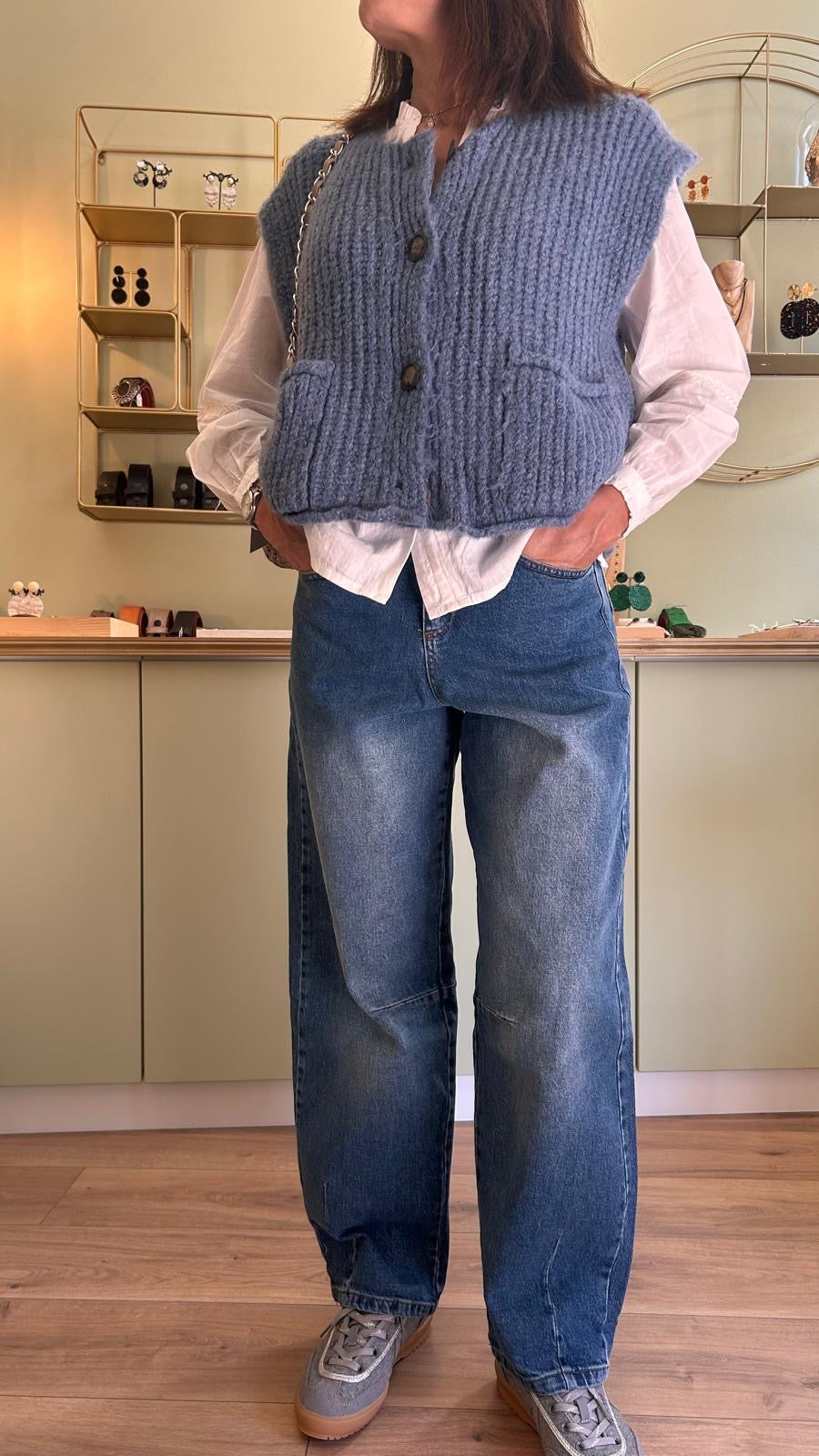 Jean Ballon Holly - Mid Blue - Cloud