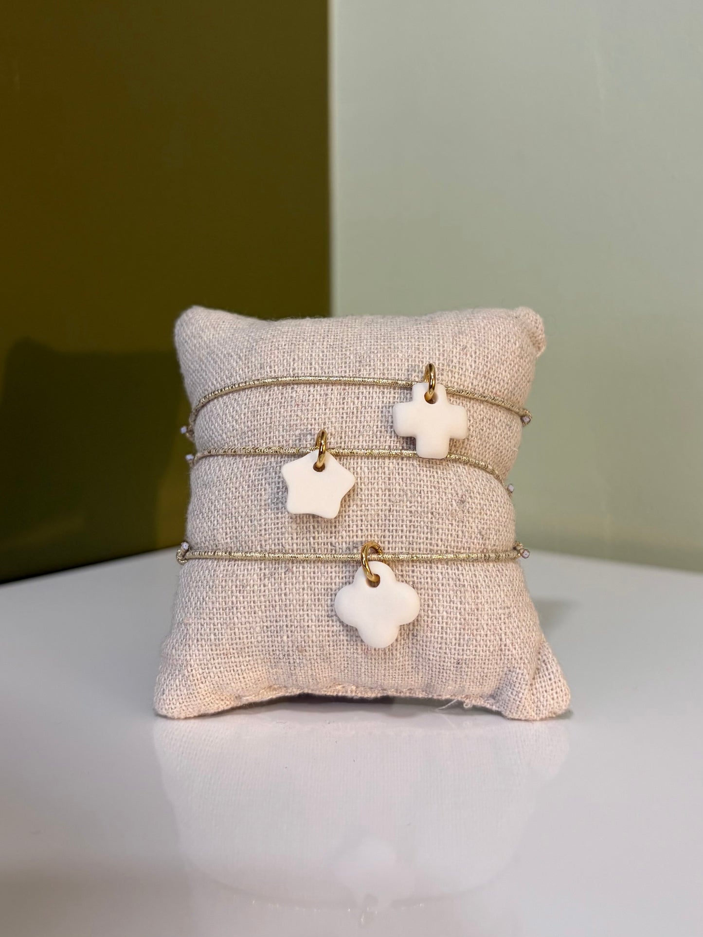 Bracelet Réglable Élastique - Céramique Blanche - Maison Joseph