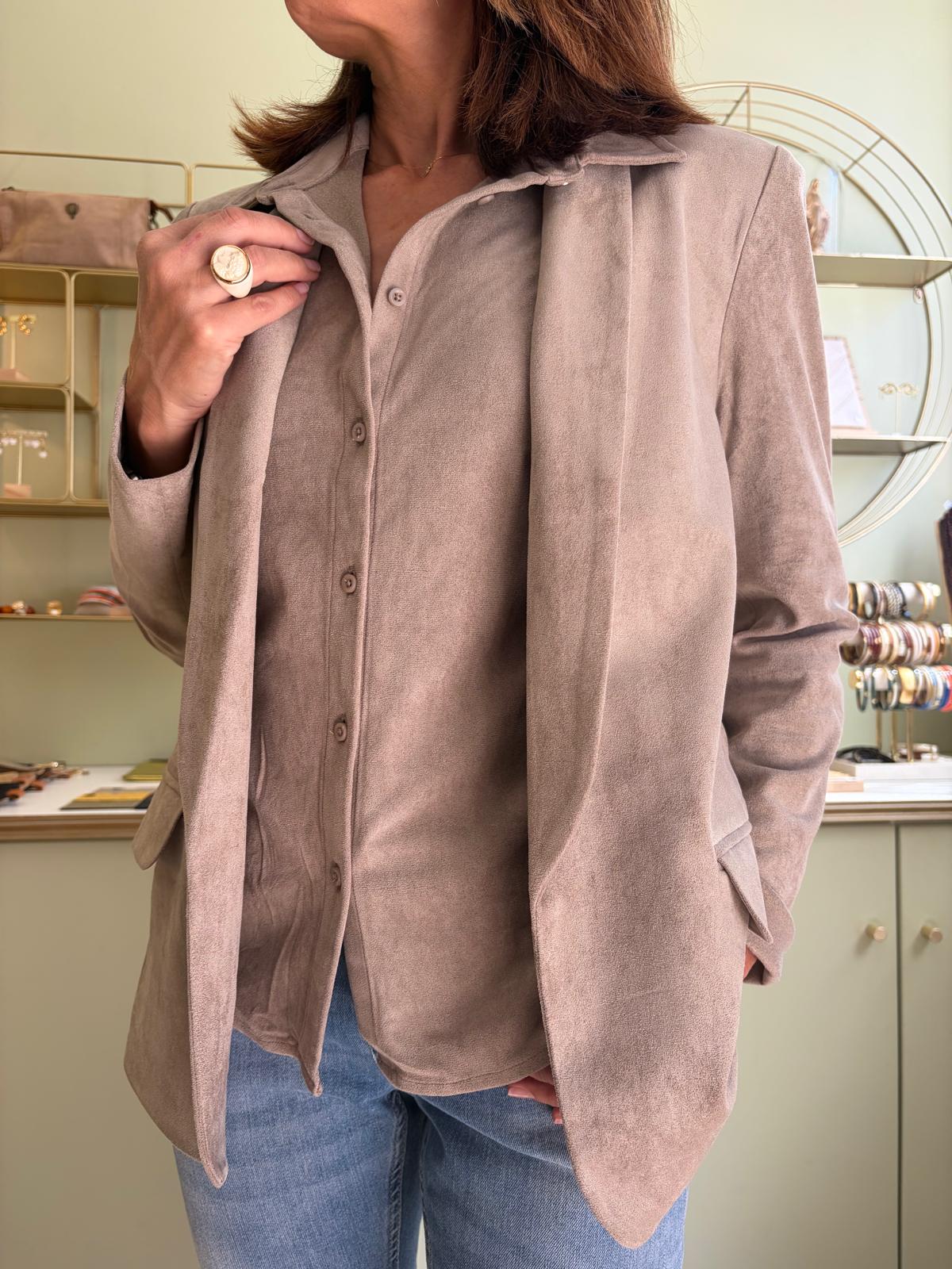 Blazer Velours Zhhélen - Taupe - Zhrill