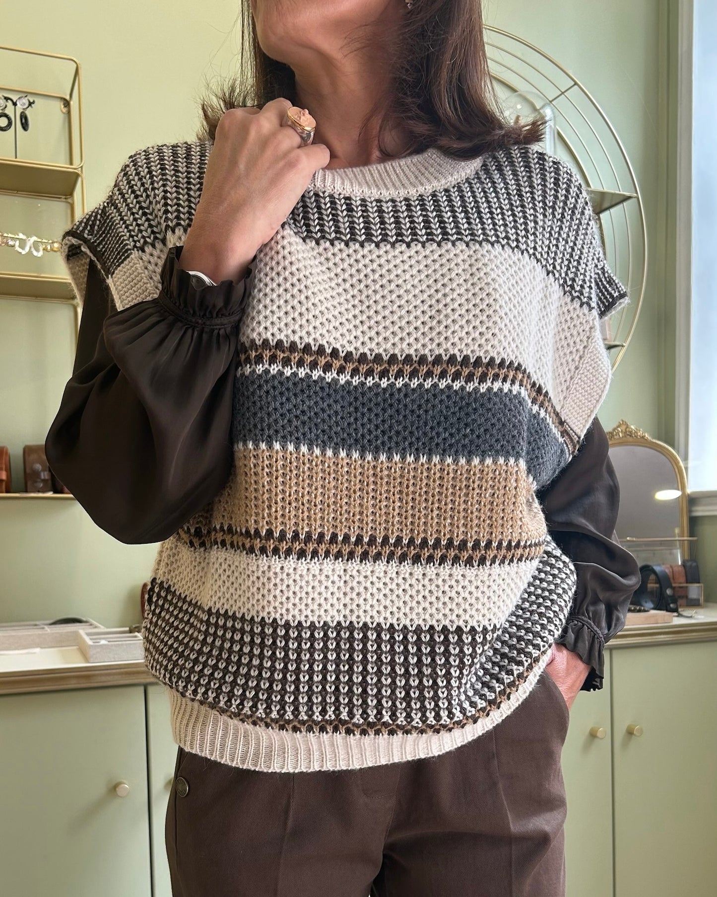 Pull Sans Manches Danaé - Naturel Denim - Pako Litto