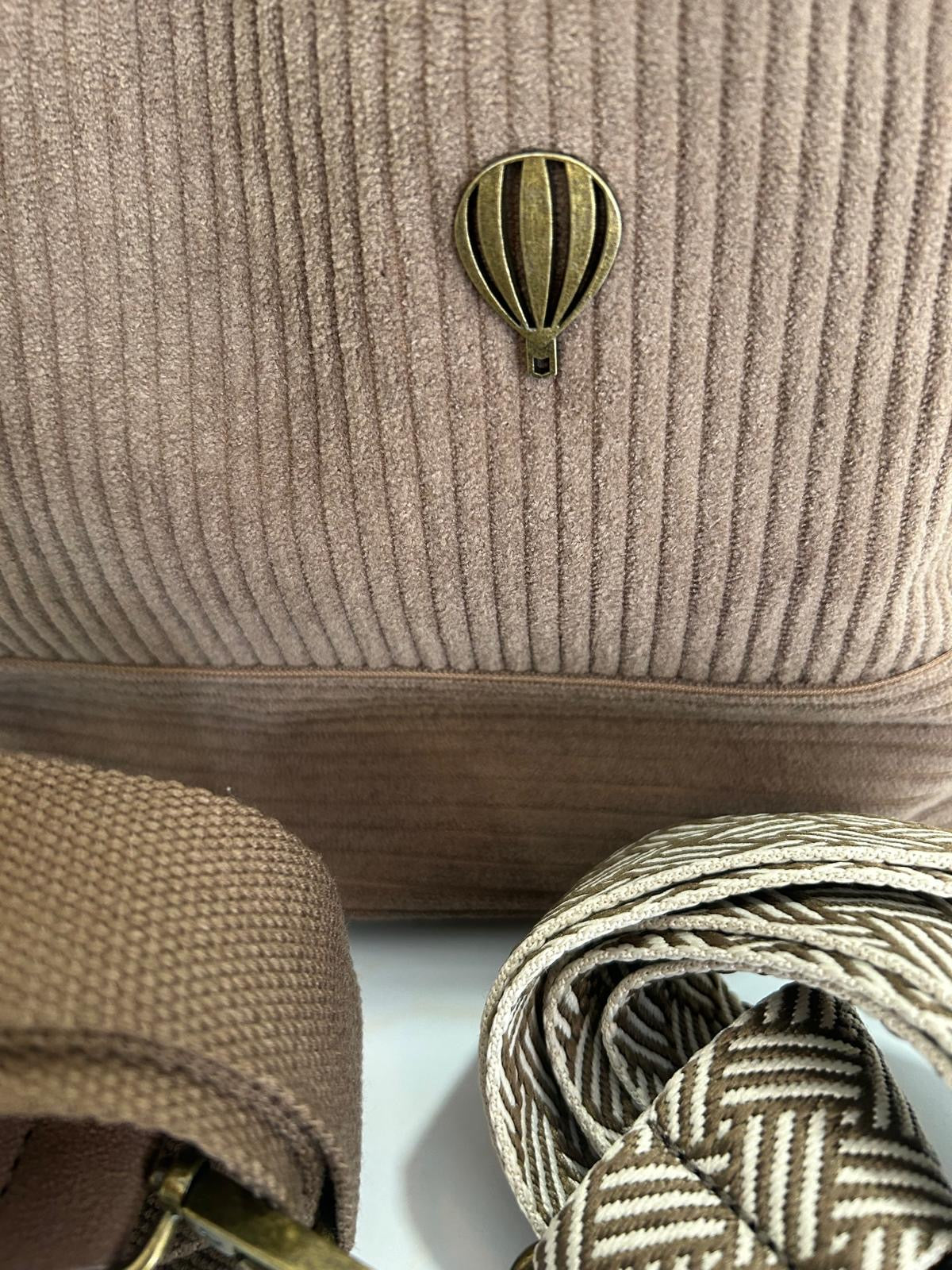 Sac Velours Duvika - Moka - Le Voyage en Panier