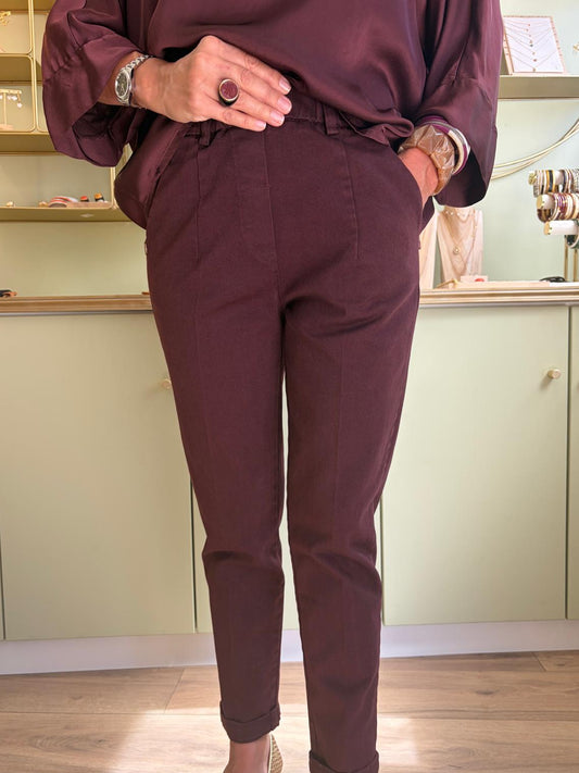 Chino 7/8 Hermine - Aubergine - Pako Litto