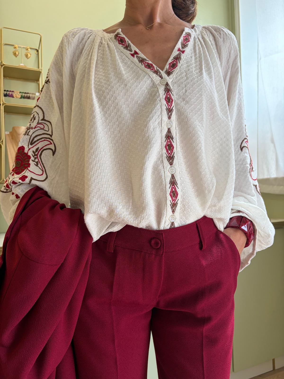 Blouse brodée Barly - Blanche - La Petite Étoile