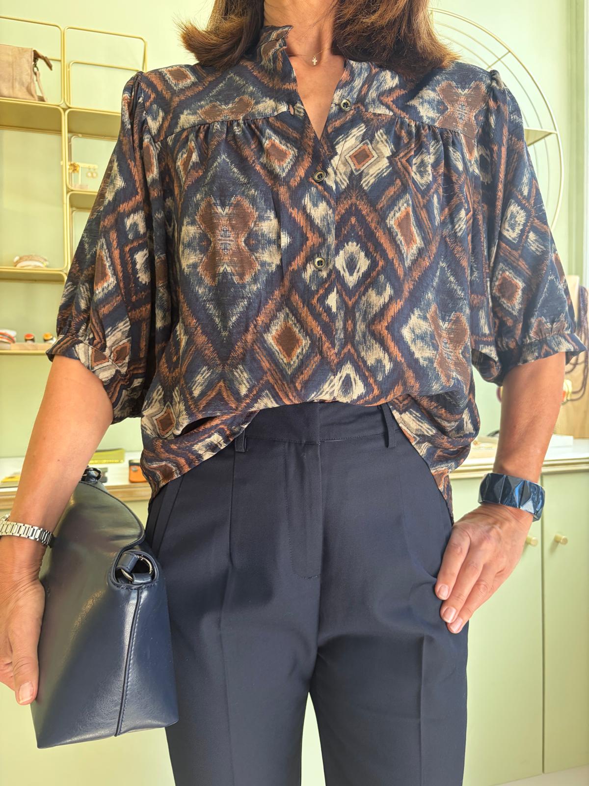Blouse Imprimé Gemma - Flower Marine - Pako Litto
