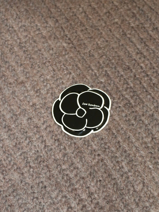 Broche Camélia - Noir & Blanc - Zoé Bonbon