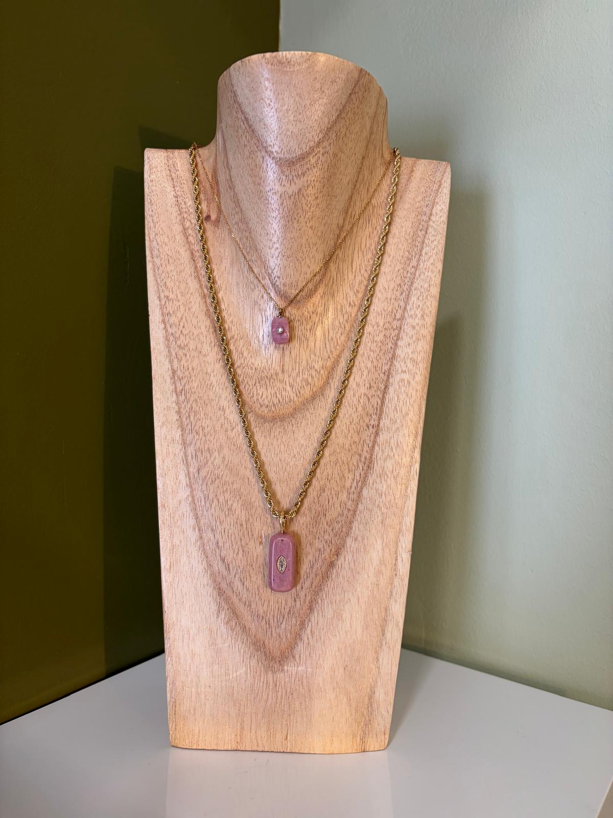 Collier Pierre Quartz Rose - Coco Loizo