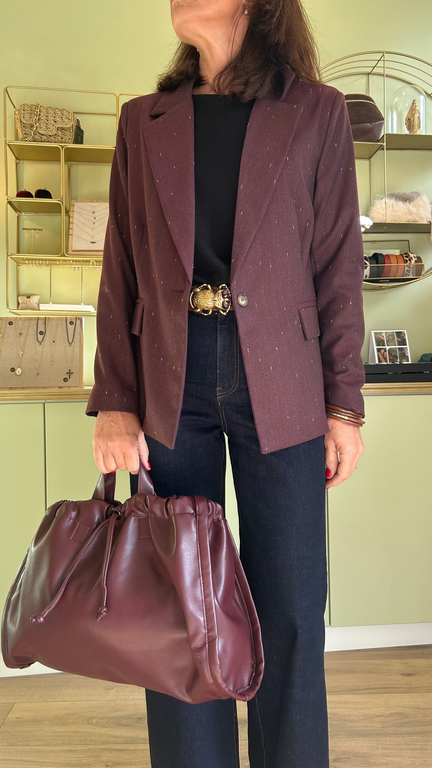 Sac HVISK - Porté Main ou Bandoulière réglable - Prune