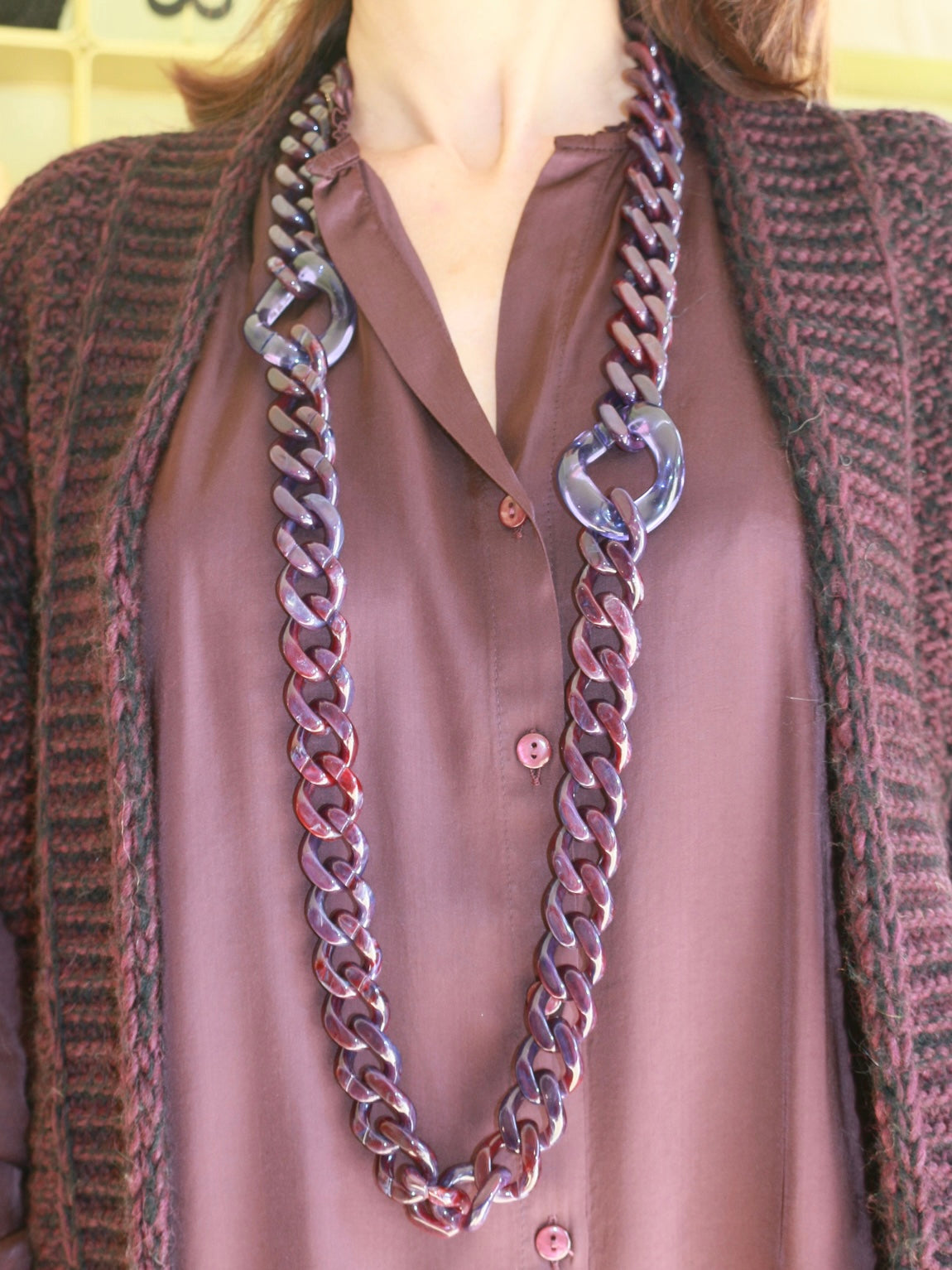 Sautoir Jeanne - Prune - Francine Bramli