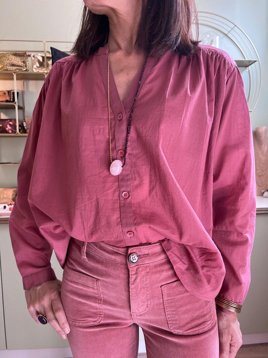 Blouse Col V - Fraise des Bois - La Petite Étoile