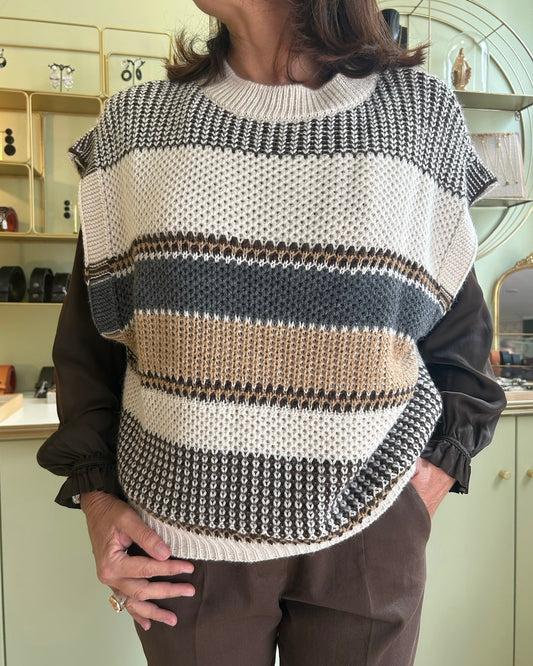 Pull Sans Manches Danaé - Naturel Denim - Pako Litto