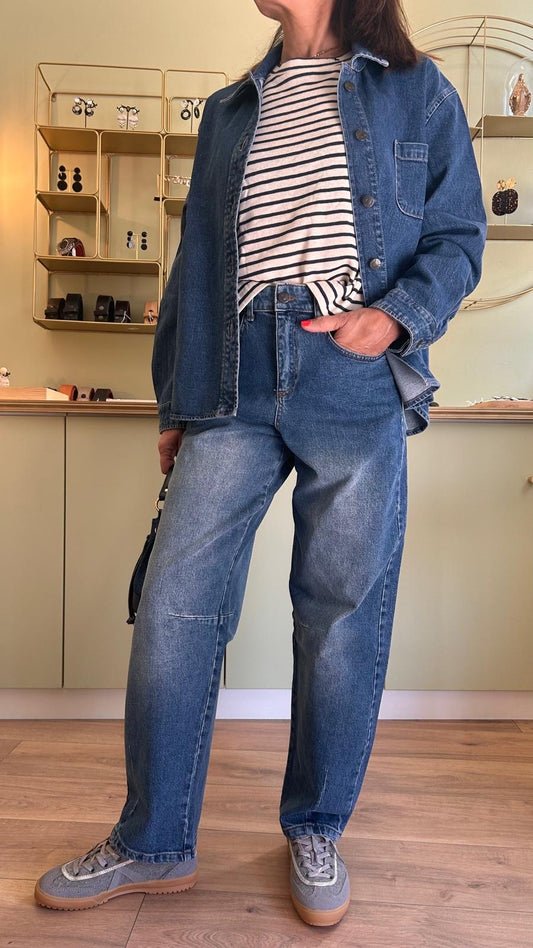 Jean Ballon Holly - Mid Blue - Cloud