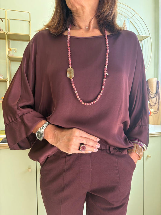 Blouse Silky Gala - Aubergine - Pako Litto