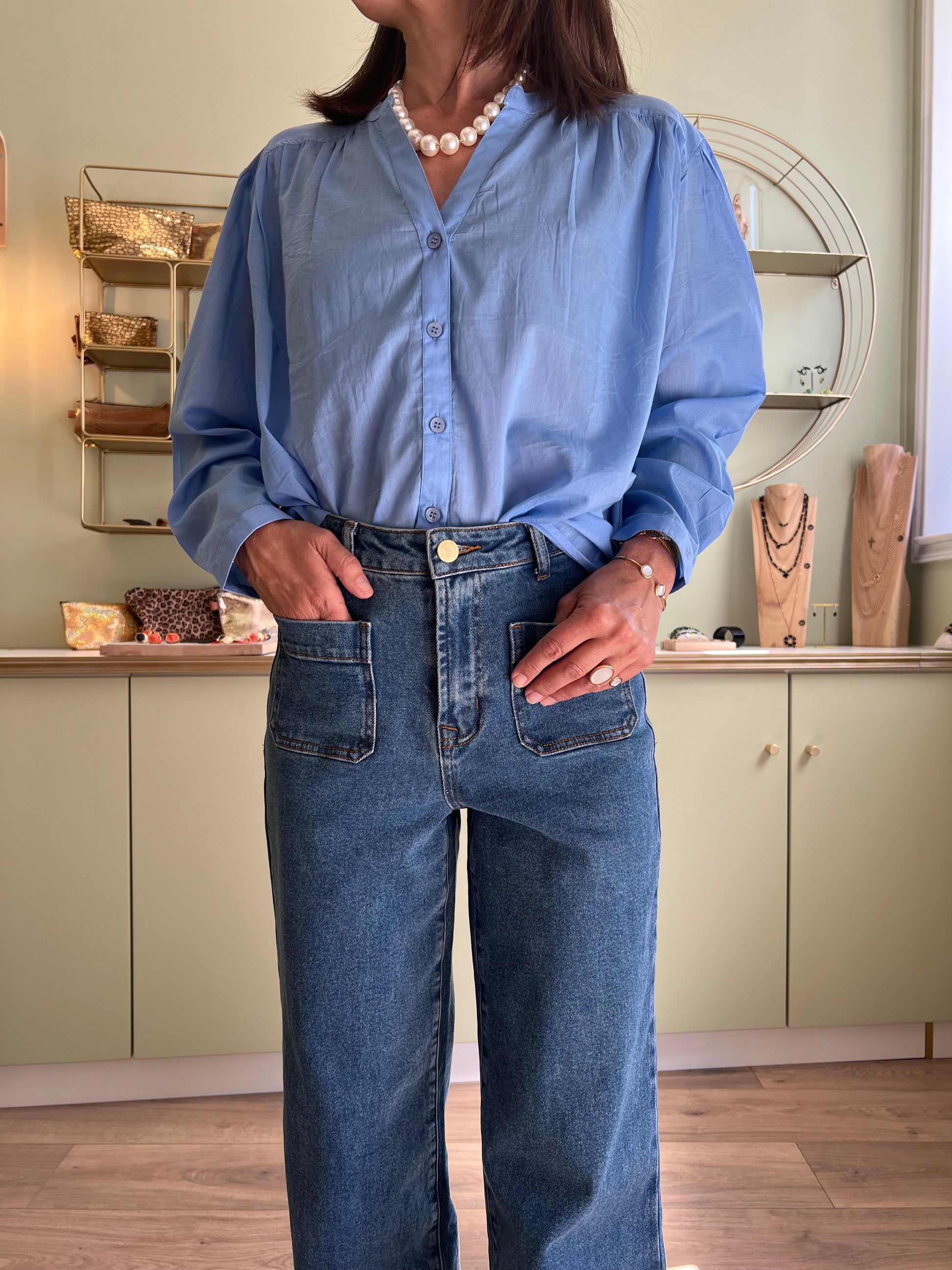 Blouse Bolia Bleu Ciel La Petite Étoile – L'antre filles