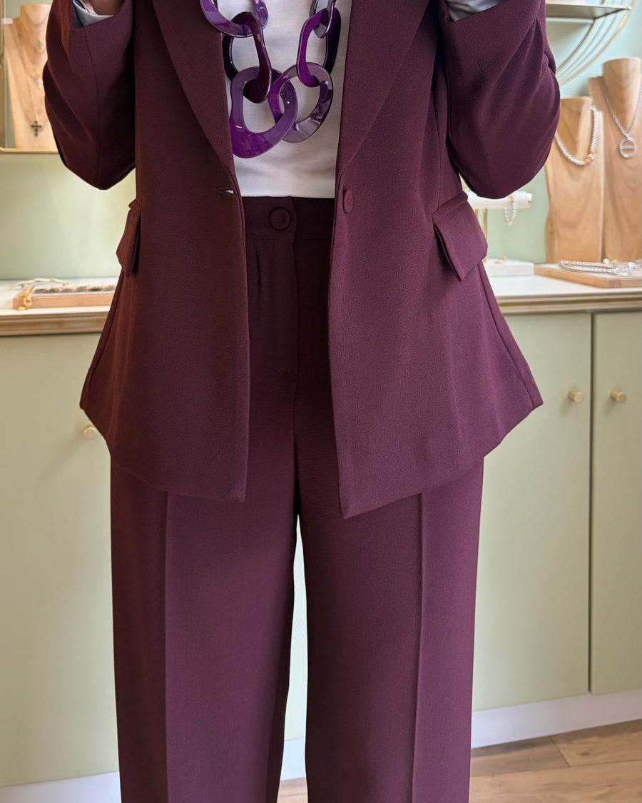 Pantalon Tailleur Eugène - Aubergine - Pako Litto