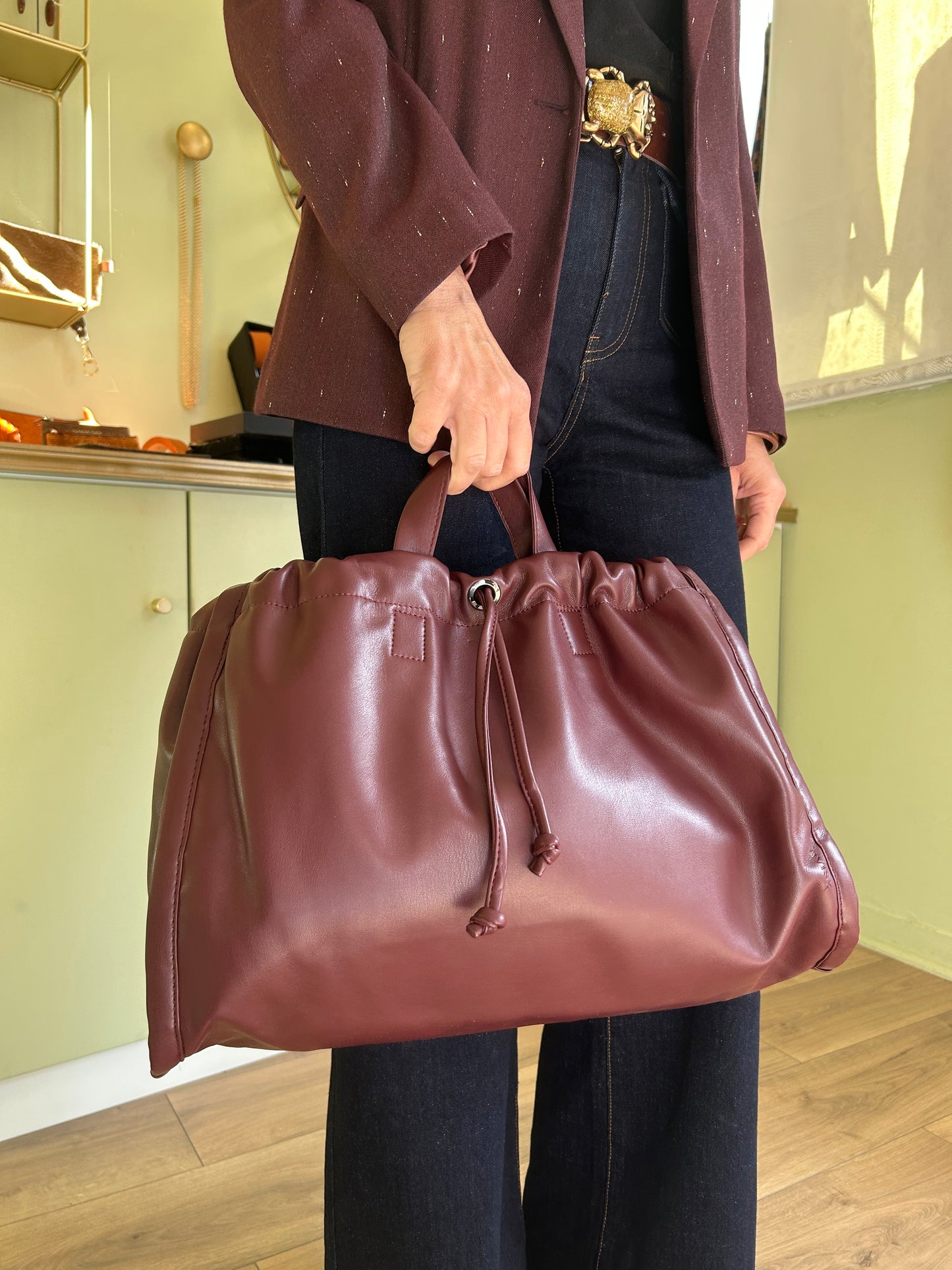 Sac HVISK - Porté Main ou Bandoulière réglable - Prune