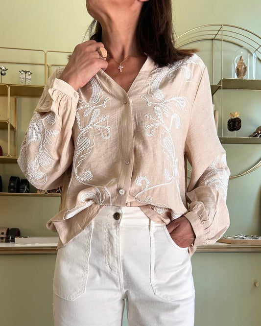 Blouse Brodée Beyta - Bicolore - La Petite Étoile