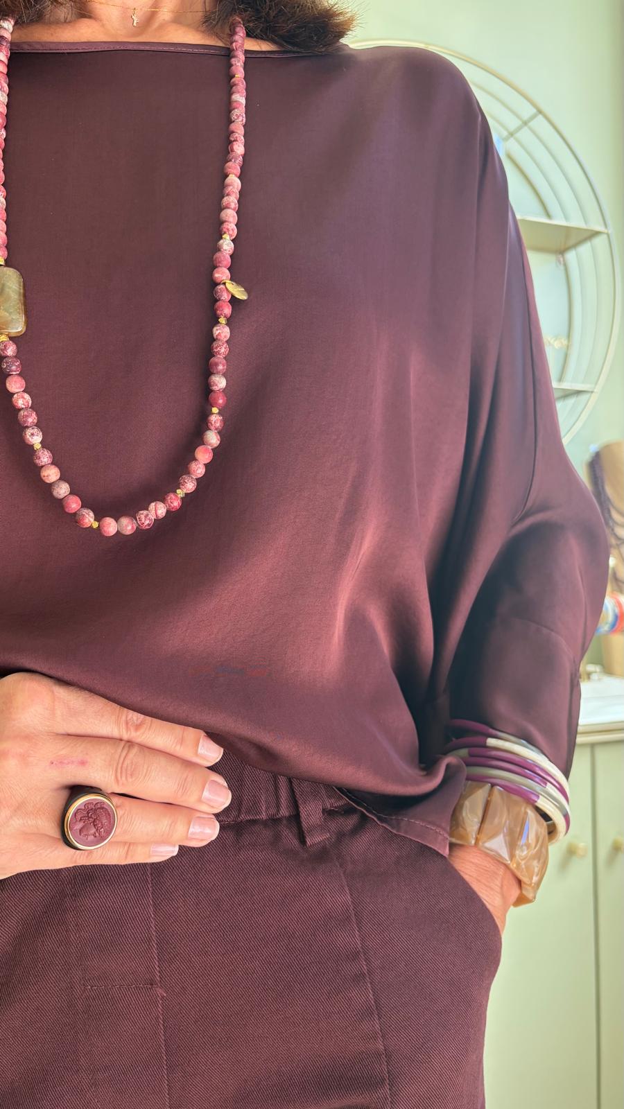 Blouse Silky Gala - Aubergine - Pako Litto