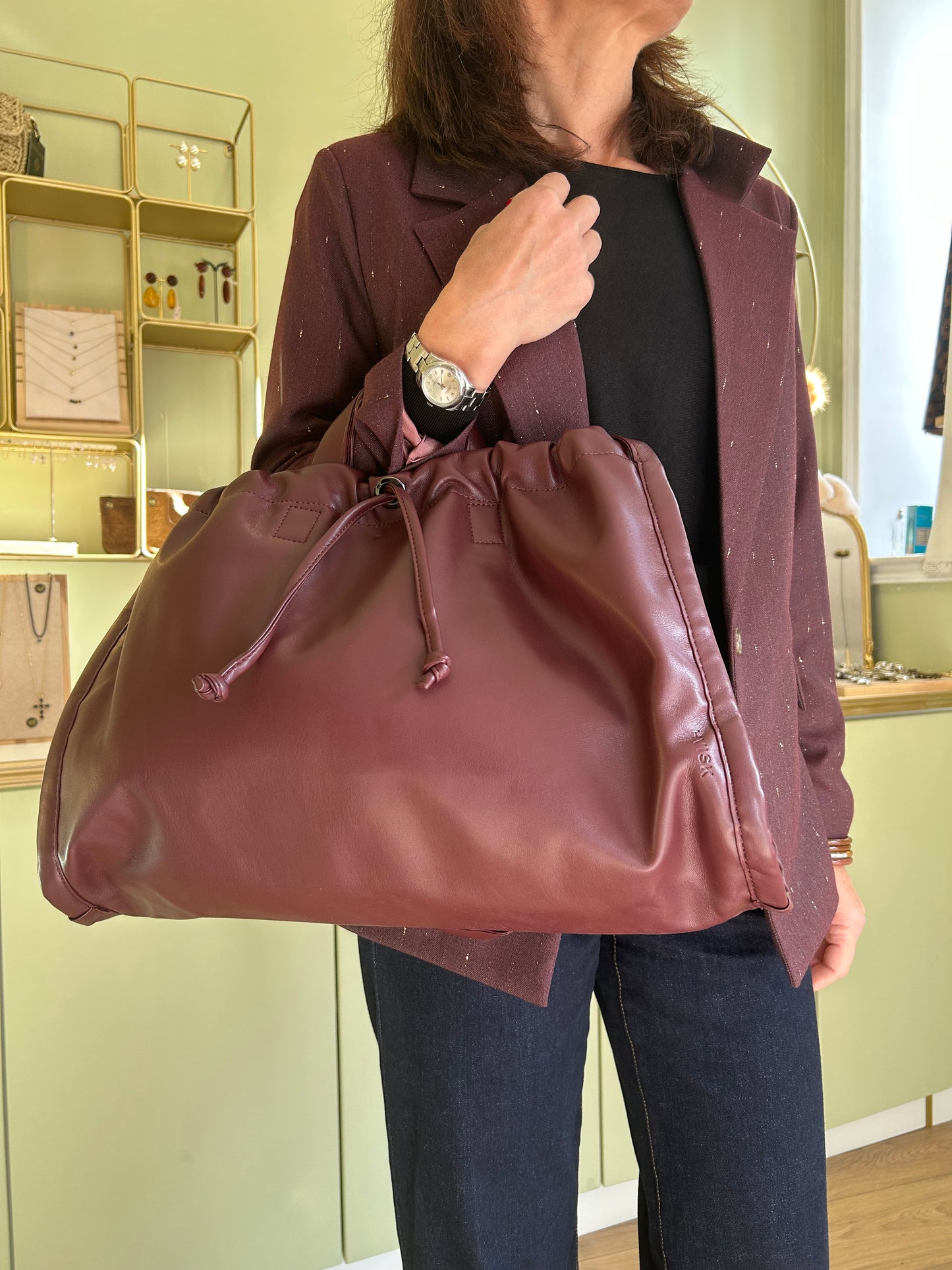 Sac HVISK - Porté Main ou Bandoulière réglable - Prune