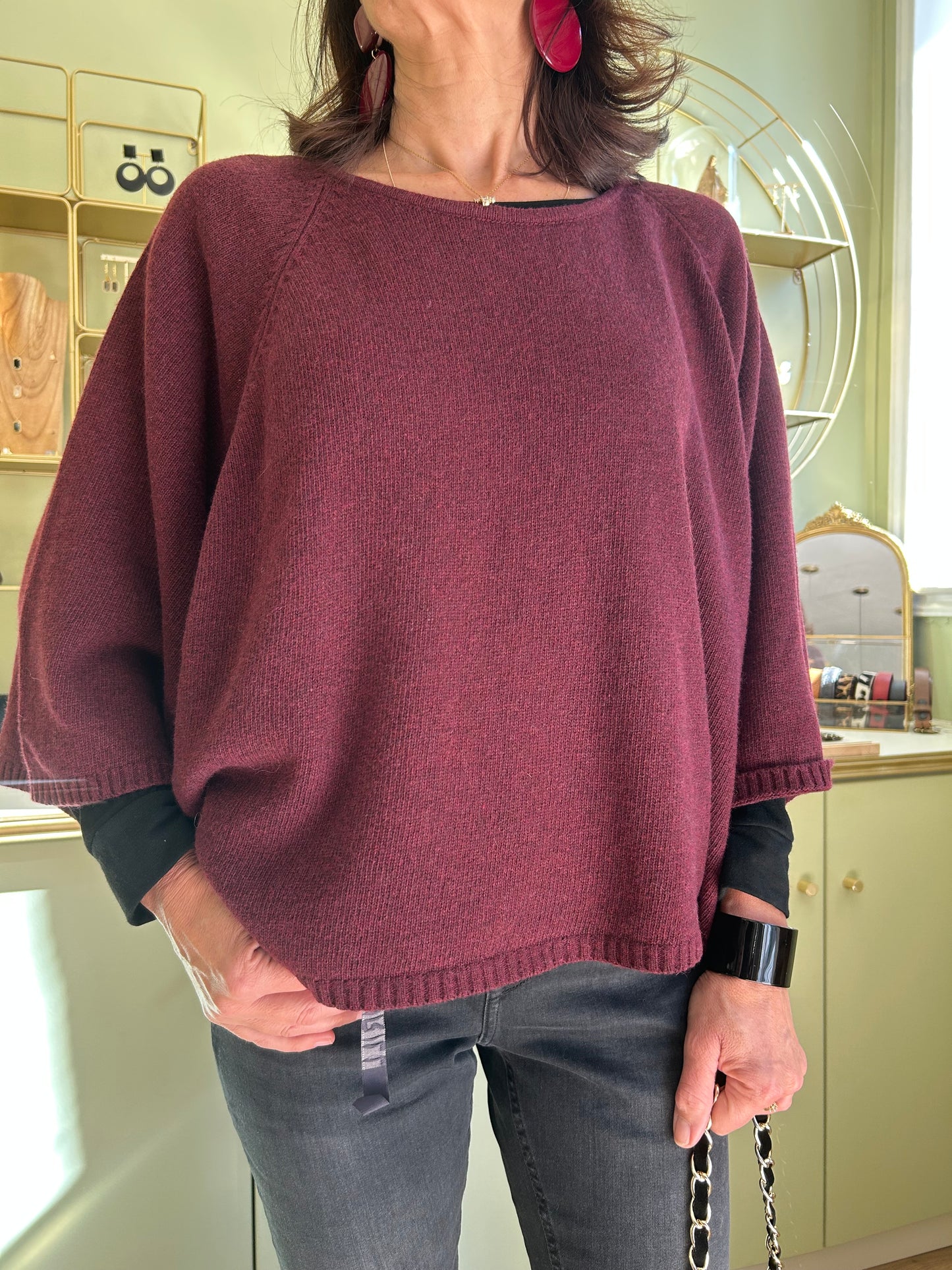 Pull Oversize Séléna - Bordeaux - Pako Litto