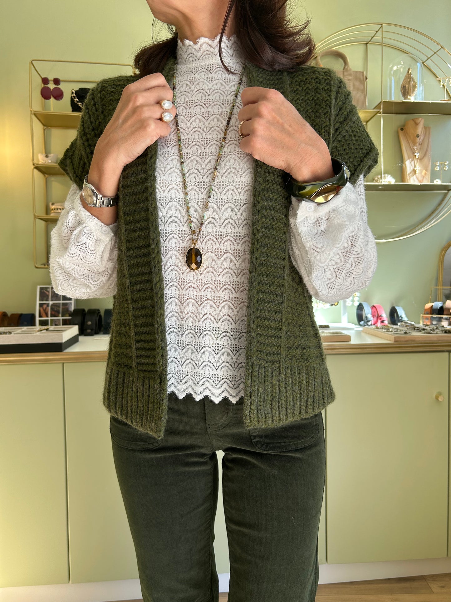 Gilet Bernadette - Vert Pin - Pako Litto