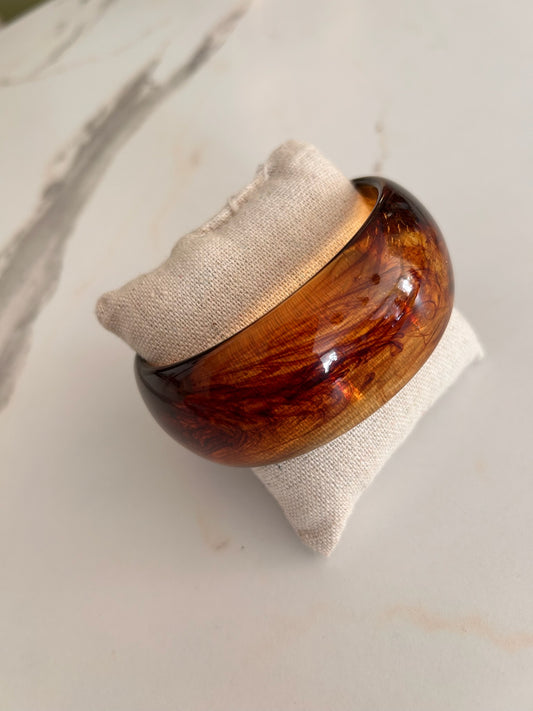 Jonc marron avec effet translucide Diamètre : environ 6.5 cm