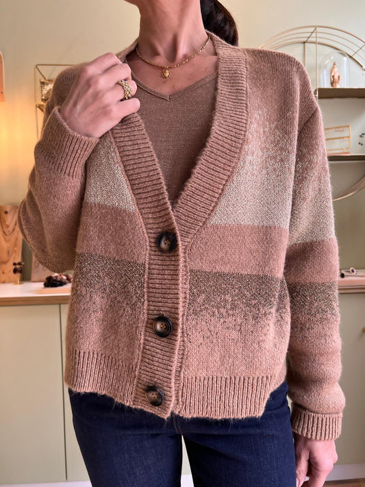 Gilet Dégradé Lurex - Beige - Pako Litto