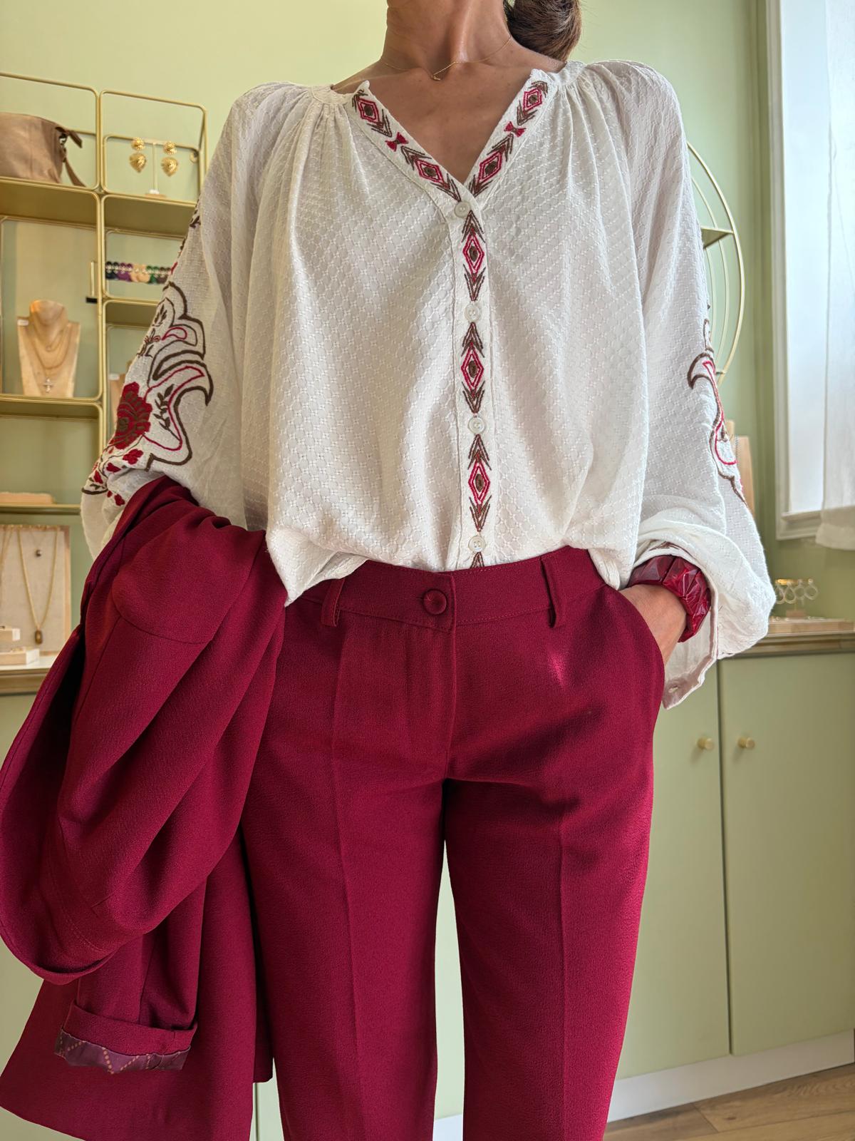 Blouse brodée Barly - Blanche - La Petite Étoile