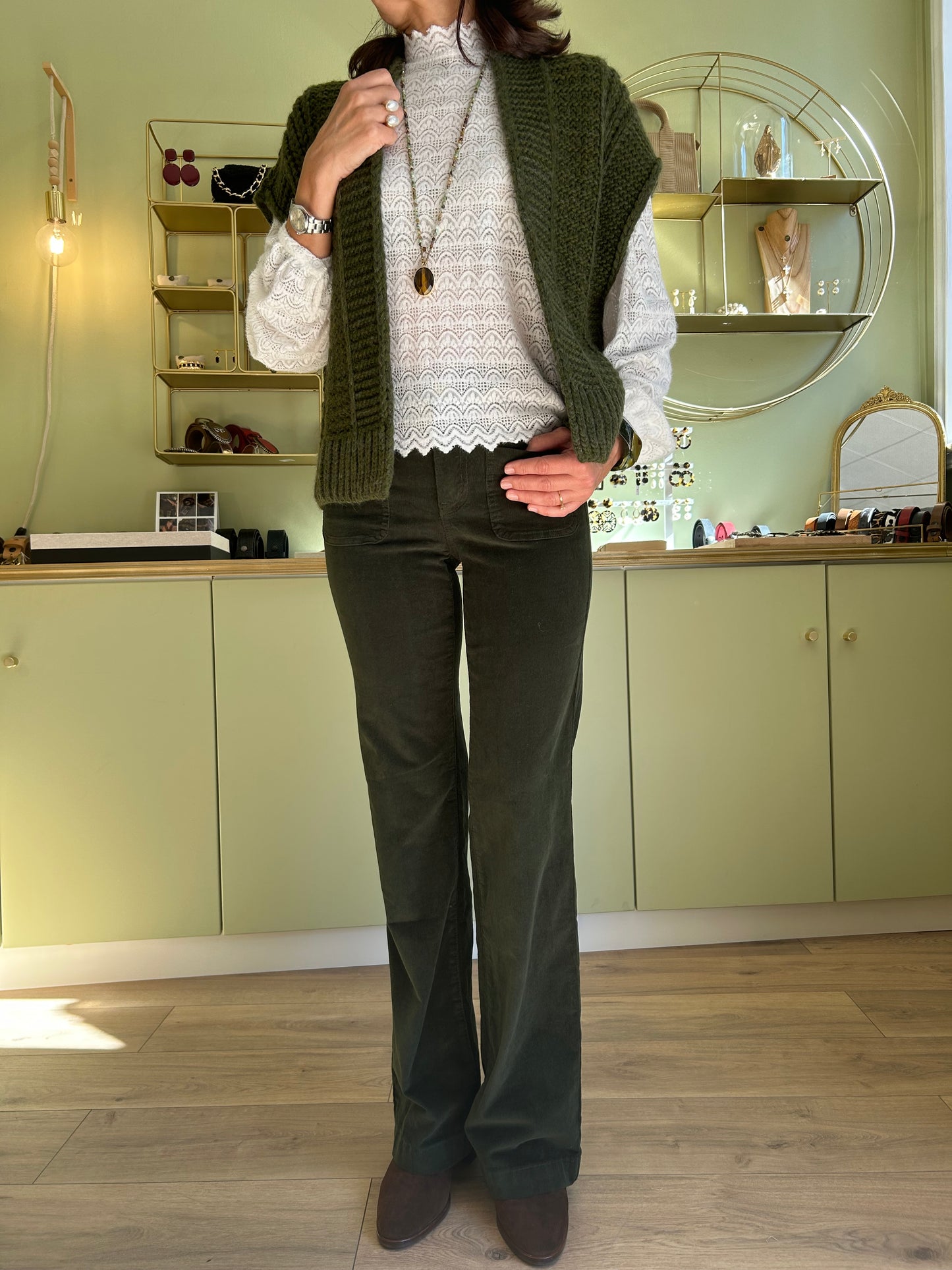 Gilet Bernadette - Vert Pin - Pako Litto