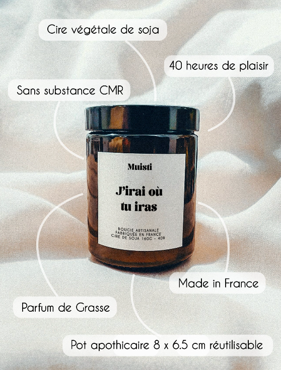 Bougie Parfumée - J'irai ou tu iras - Muisti
