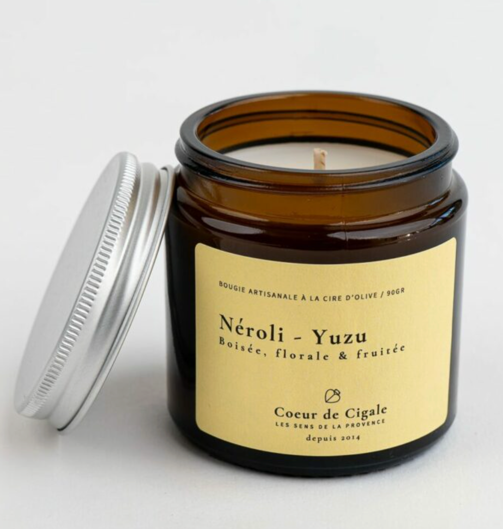 Bougie Parfumée Néroli - Cire d'Olive - Cœur de Cigale