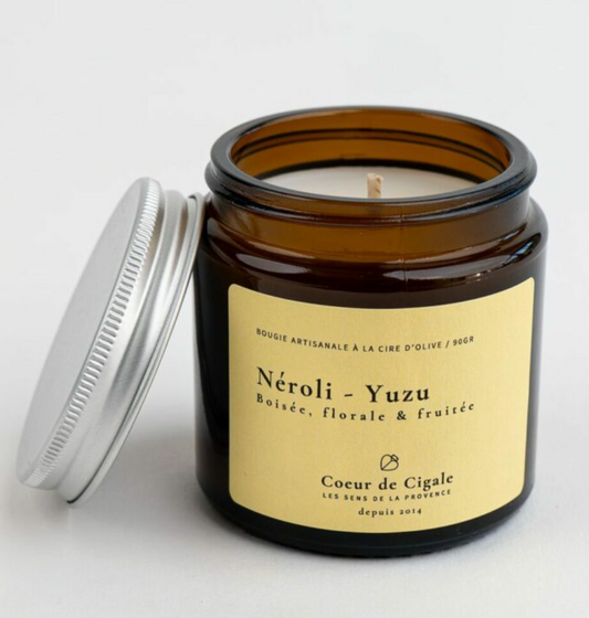Bougie Parfumée Néroli - Cire d'Olive - Cœur de Cigale