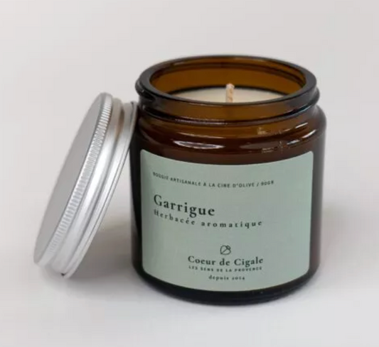 Bougie Parfumée Garrigue - Cire d'Olive - Cœur de Cigale