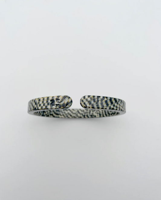 Bracelet Jonc Fin - Damier - 23 Degrés 🖤