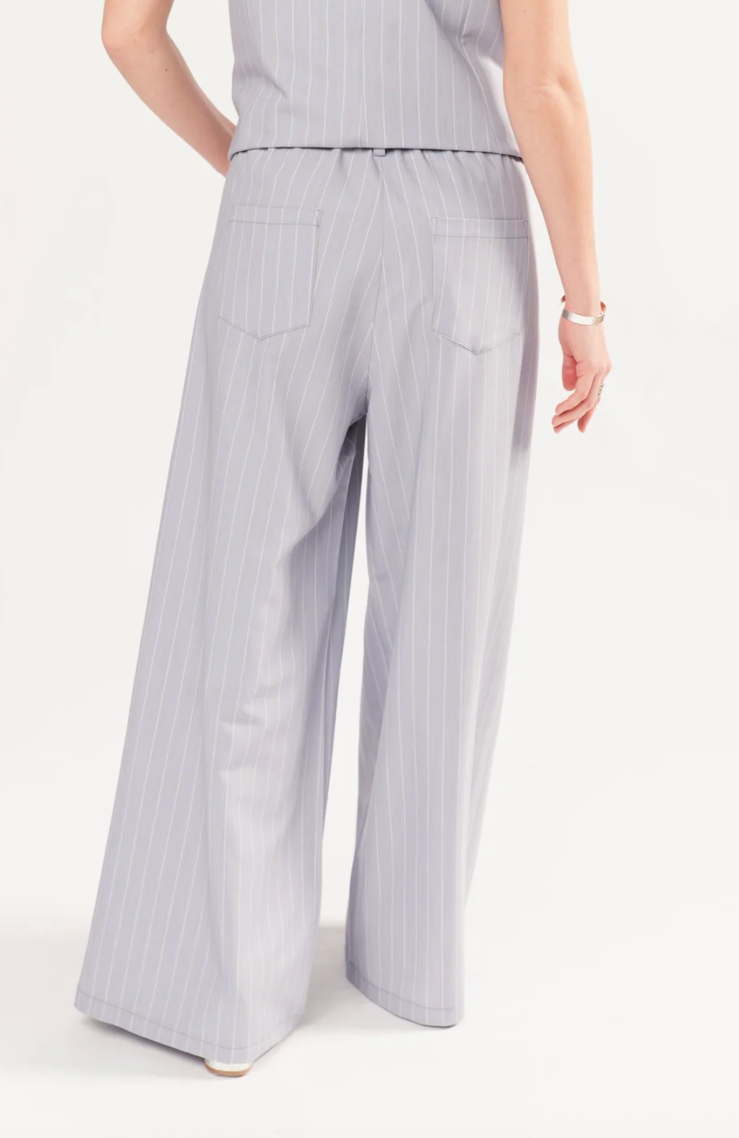 Pantalon Évasé à Rayures Maxi Érin - Gris - Pako Litto