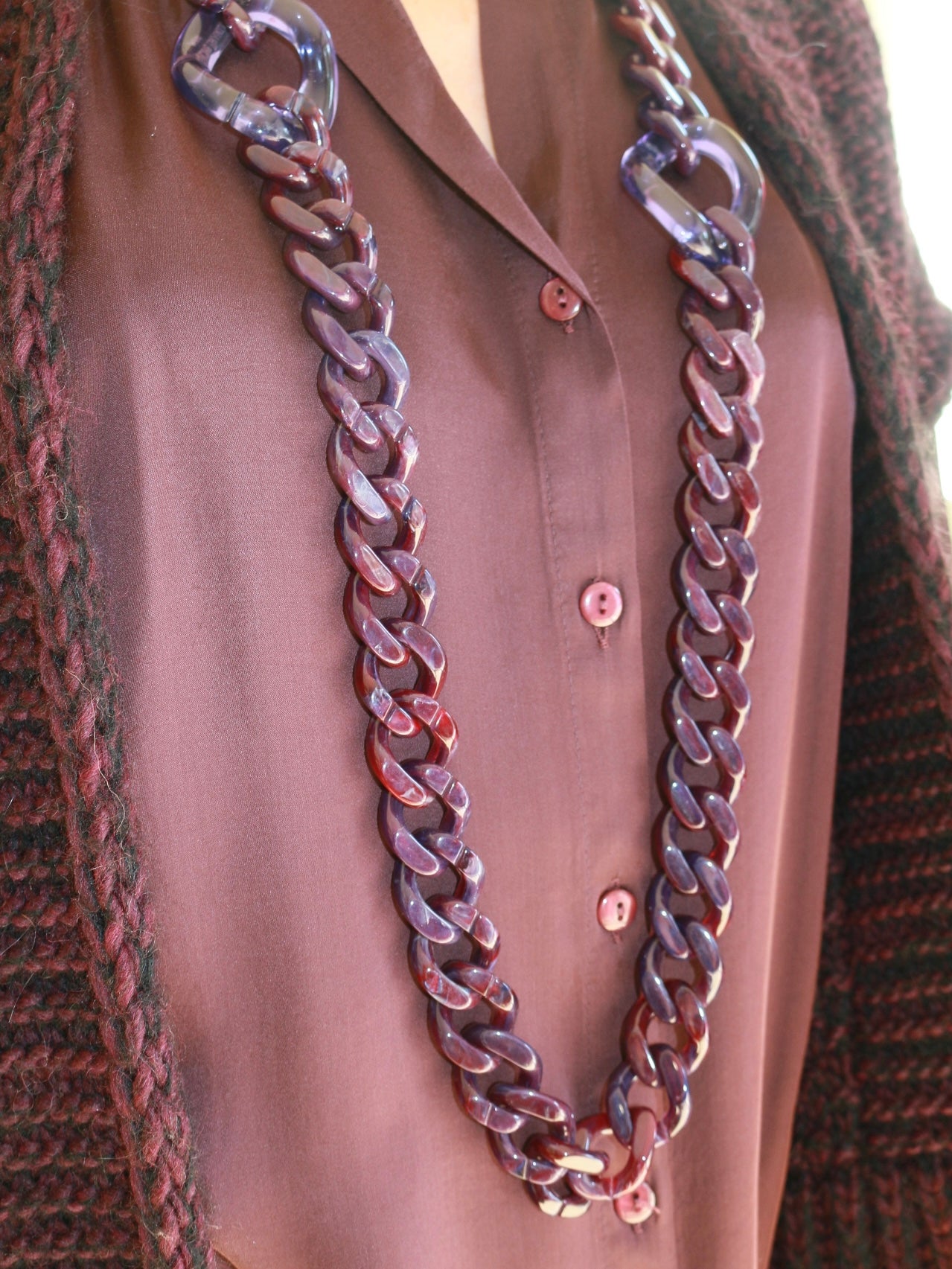 Sautoir Jeanne - Prune - Francine Bramli