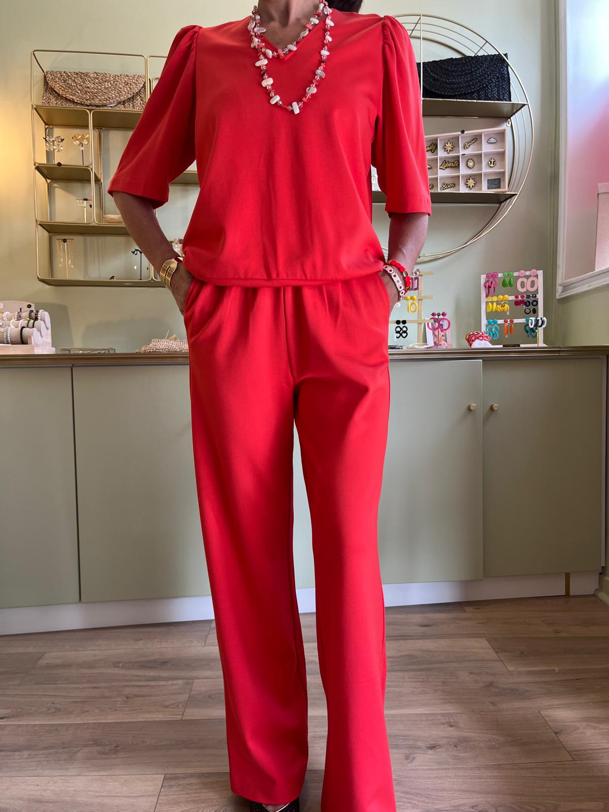 Pantalon Droit - Rouge - Zilch