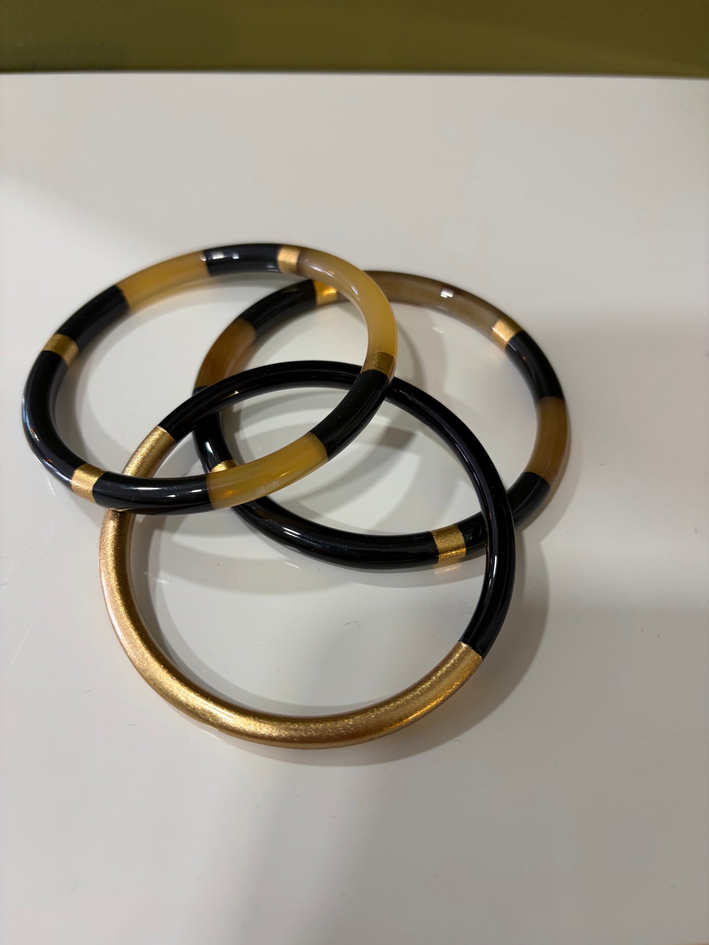Lot Bracelet Corne - Noir & Doré - Thelma & Nina