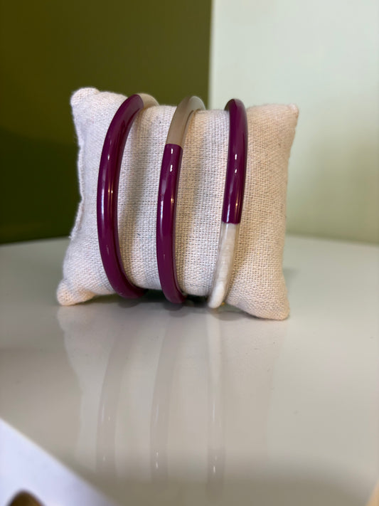 Lot Bracelet Corne - Aubergine - Thelma & Nina