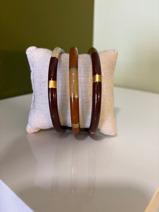 Lot Bracelet Corne - Marron - Thelma & Nina