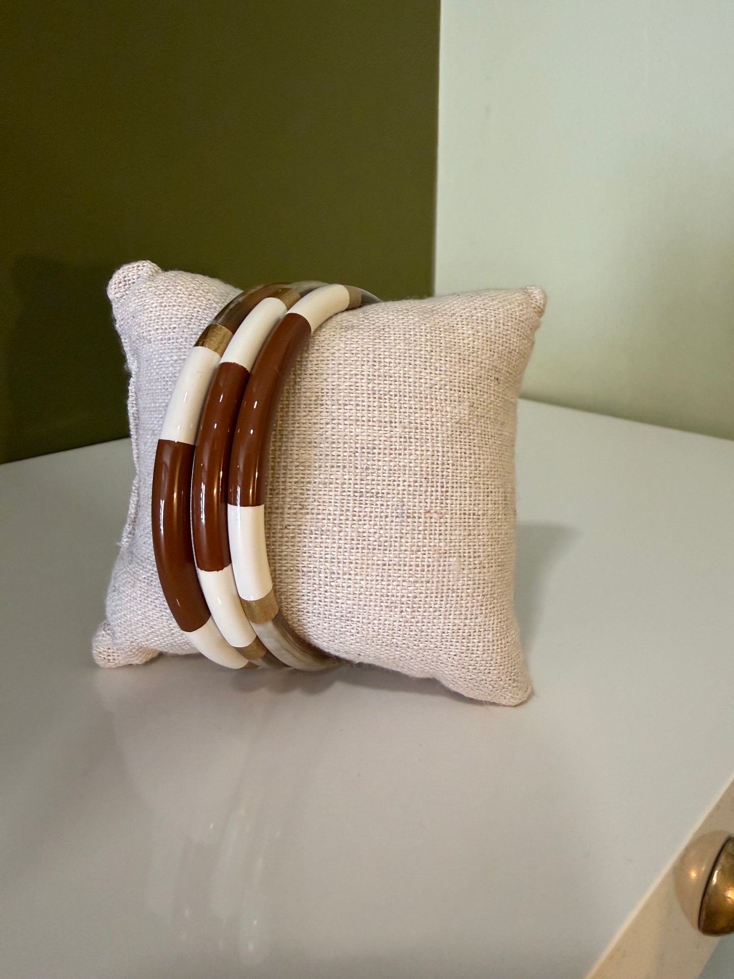 Lot Bracelet Corne - Marron & Blanc- Thelma & Nina