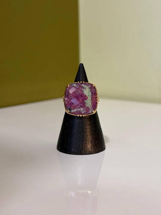 Bague Carrée Facetée - Au Fil de LO