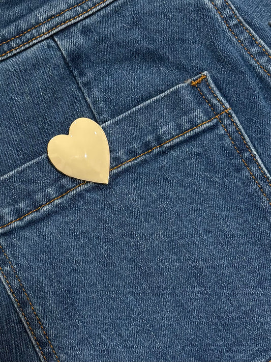 Clip Coeur Beige - La Loge de Suzon