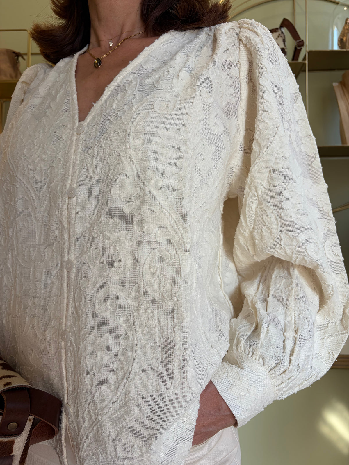 Blouse en dentelles Blaike - Écru - La Petite Étoile